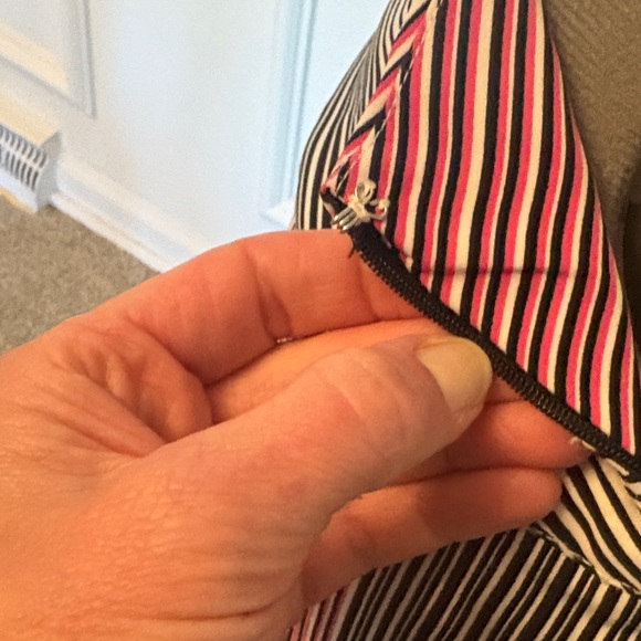 Worthington A-Line Skirt with Pink and Black Stripes - Picture 7 of 12